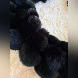 Chic Black Pom Fur Scarf